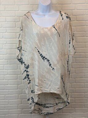 Hardtail Forever Tie Dye Relaxed Tee Cream Charcoal Hi-Low Large